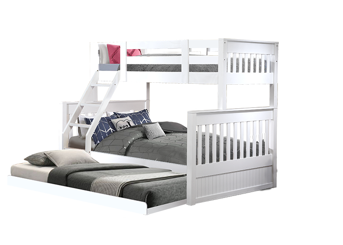 Riley Super Single over Queen Bunk Bed with Pull Out Single Trundle